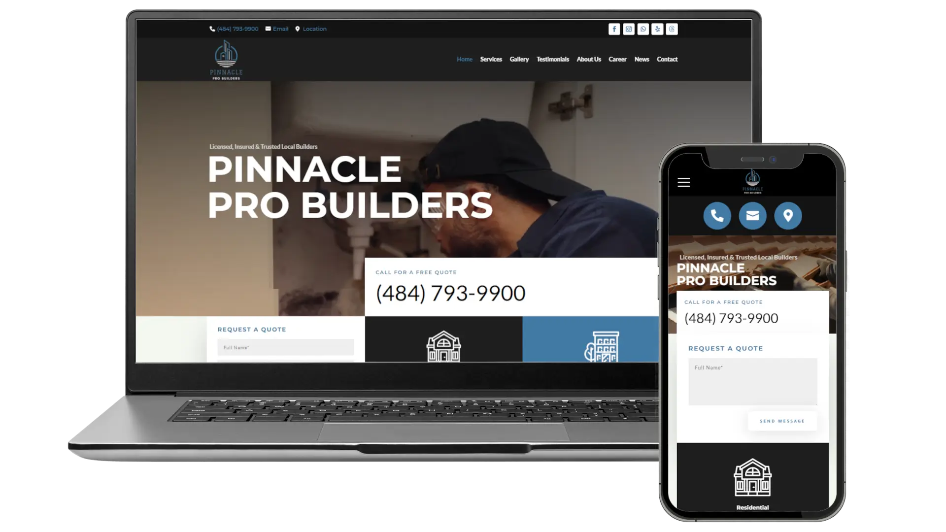 Desktop and Mobile wiew of Home Page